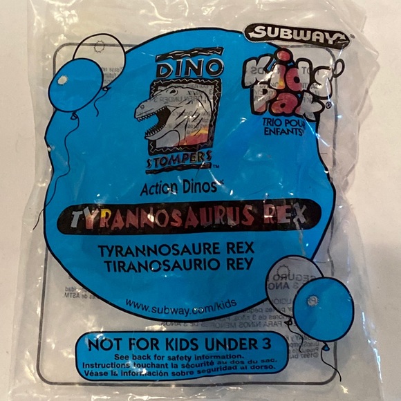 NIB Vintage Subway Kids’ Pak Dino Stompers, Tyrannosaurus Rex Wind-up Action - Picture 4 of 10
